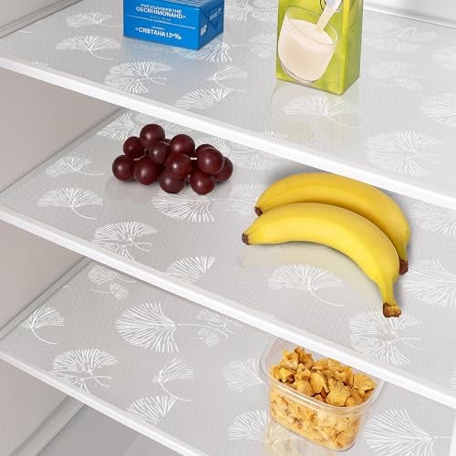 Yellow Weaves PVC Kitchen Mat Fridge Mats 45 cm X 5 Meters Anti Slip Roll, Shelf Liners Sheet for Kitchen, Shelves, Cabinet, Drawer, Wardrobe, Refrigerator, Table (White Leaf) - Image 4