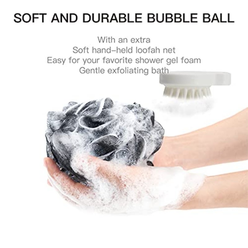 8Pack Bath Brush Set -Shower Loofah Sponge with Long Handled, Natural Loofah Exfoliating Back Scrubber for Shower, Luffa Pouf, Scalp Massager and 4 Hook, Back Scrubber for Shower for Men and Women - Image 2