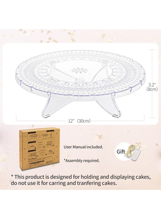 NWK 12inch Lighted Clear Cake Stand Plate Holder with String Lights Fit for 6inch, 8 inch, 10 inch, 12 inch Cakes for Wedding Birthday Cake Decorations - Image 3