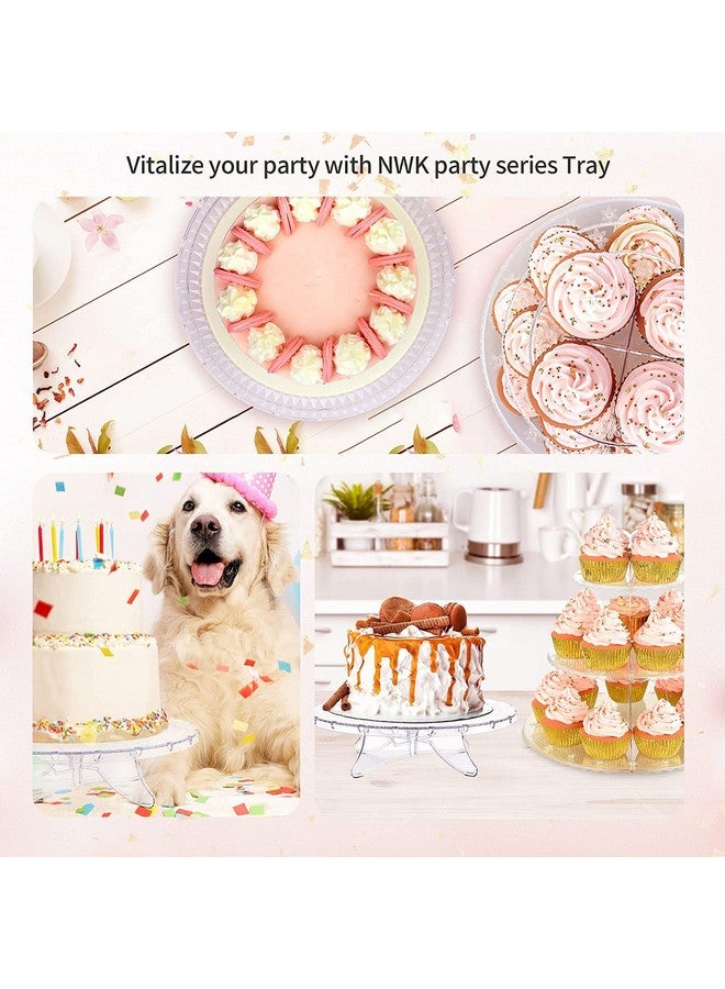 NWK 12inch Lighted Clear Cake Stand Plate Holder with String Lights Fit for 6inch, 8 inch, 10 inch, 12 inch Cakes for Wedding Birthday Cake Decorations - Image 5