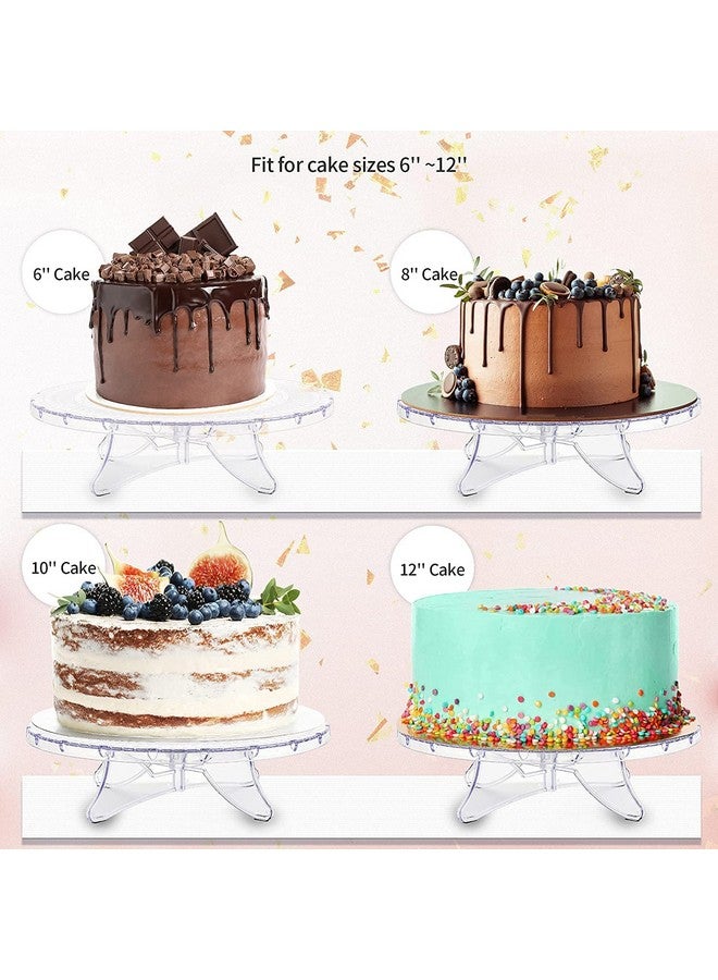 NWK 12inch Lighted Clear Cake Stand Plate Holder with String Lights Fit for 6inch, 8 inch, 10 inch, 12 inch Cakes for Wedding Birthday Cake Decorations - Image 2