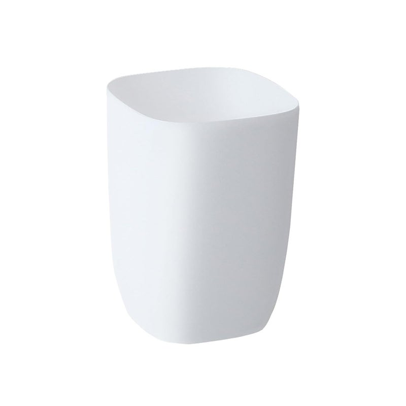mingol Bathroom Trash Can, Small Garbage Can for Bedroom, Living Room, Kitchen, Slim Cute Plastic Waste Basket for Office, 7L, Matt White - Image 1