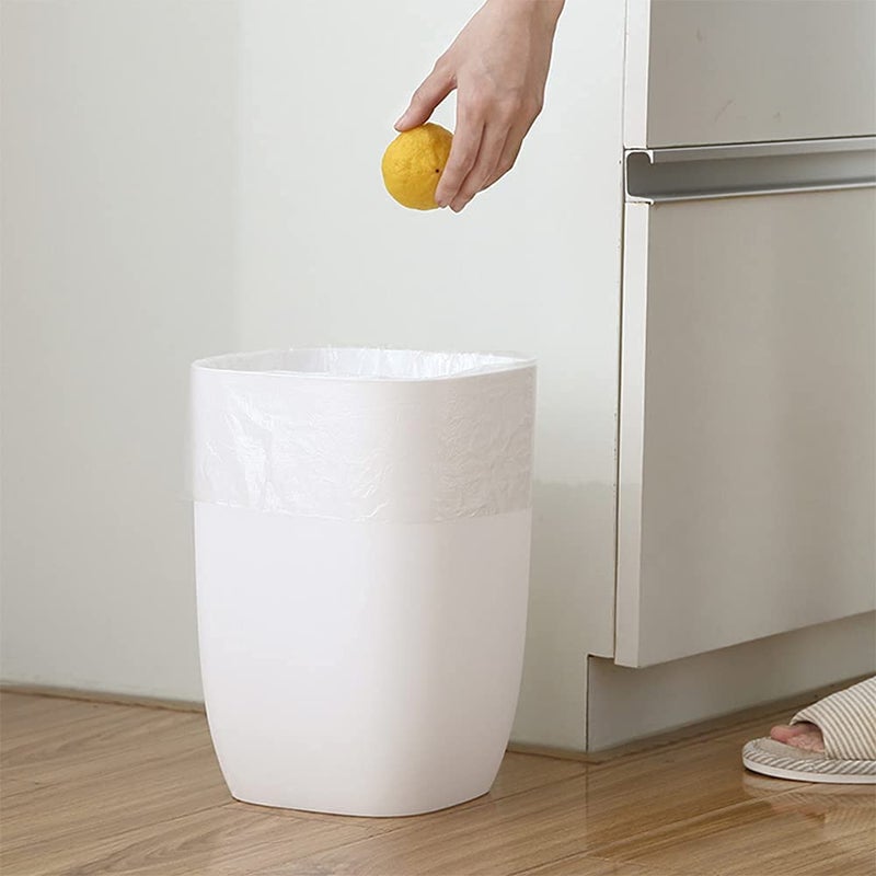 mingol Bathroom Trash Can, Small Garbage Can for Bedroom, Living Room, Kitchen, Slim Cute Plastic Waste Basket for Office, 7L, Matt White - Image 4
