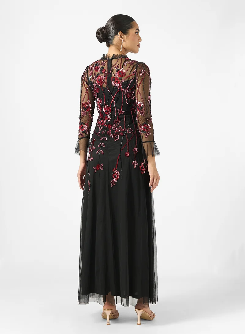 فروك اند فرل Frill Detailed Embellished Maxi Dress