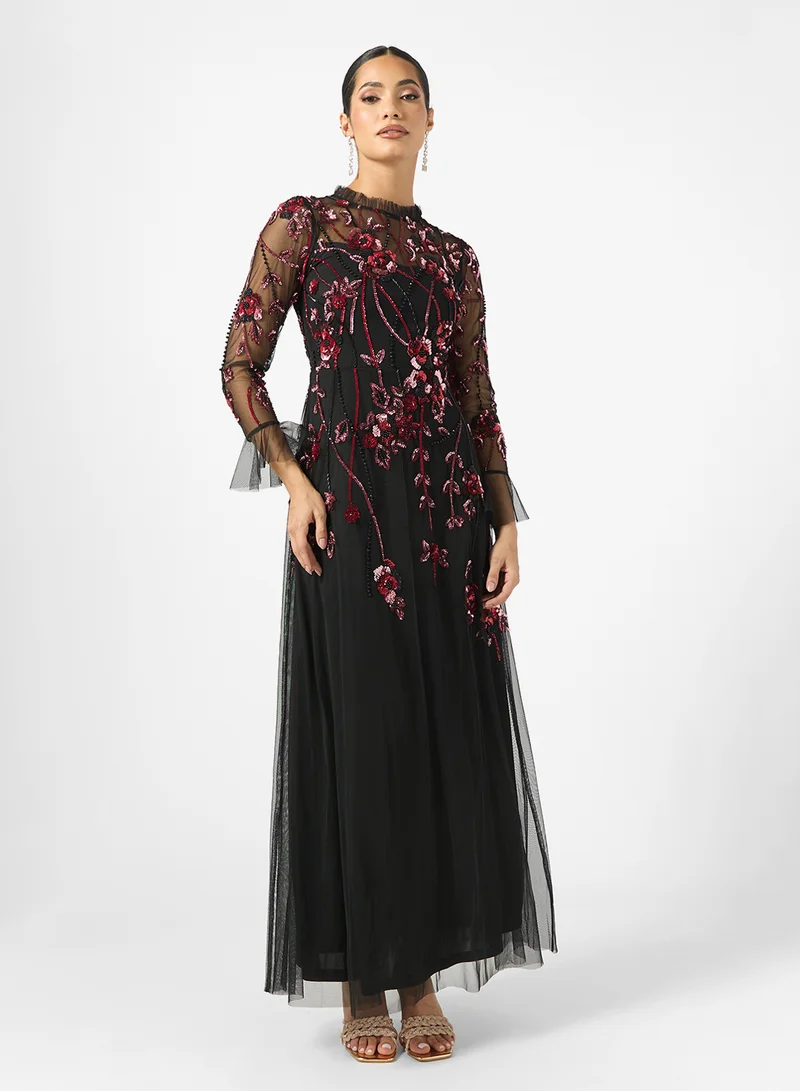 فروك اند فرل Frill Detailed Embellished Maxi Dress