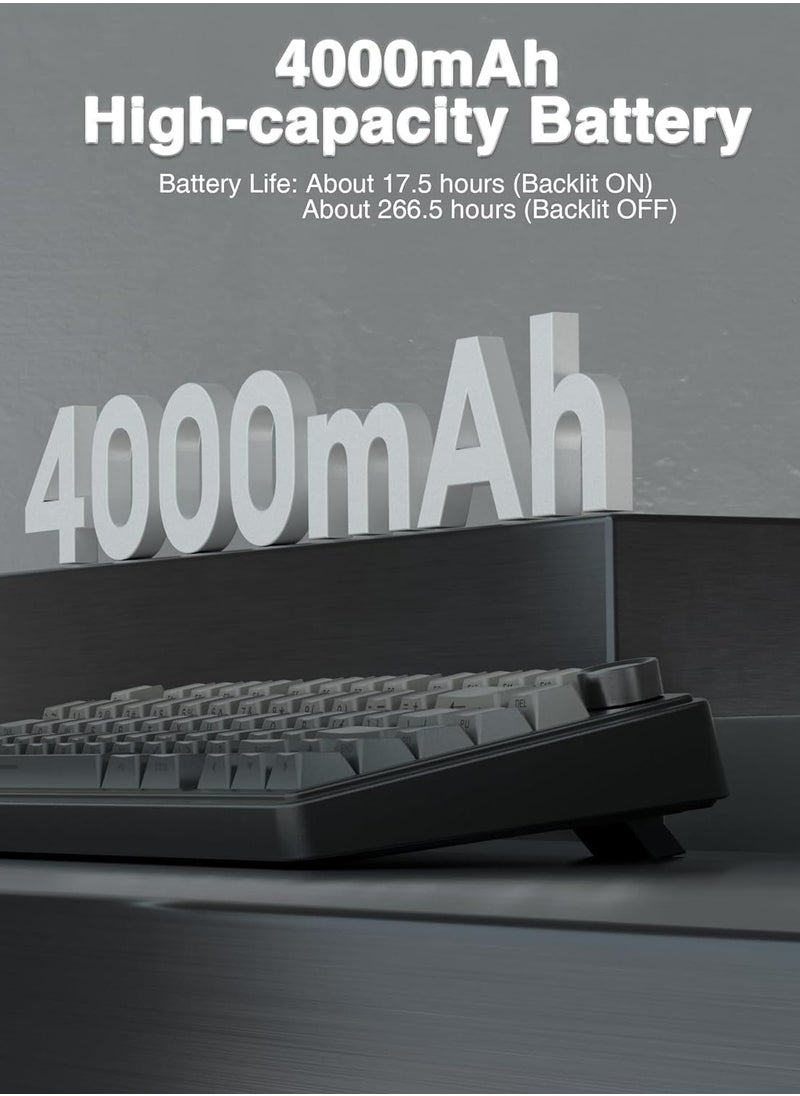 AULA - F75 Pro Wireless Mechanical Keyboard,75% Gasket Hot Swappable Custom Keyboard,RGB Backlit,Pre-lubed Reaper Switches,Side Printed PBT Keycaps,2.4GHz/USB-C/BT5.0 Mechanical Gaming Keyboard - Image 1