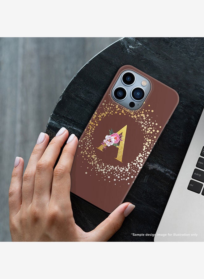 Stylizedd Monogram Tough Series for Apple iPhone 13 Pro Custom Initials Floral Pattern Tough Pro Dual Layer hybrid PC inner TPU protection Alphabet- J (Brown) - Image 2