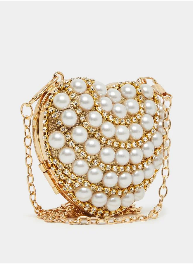 Styli Faux pearl Embellished Crossbody bag