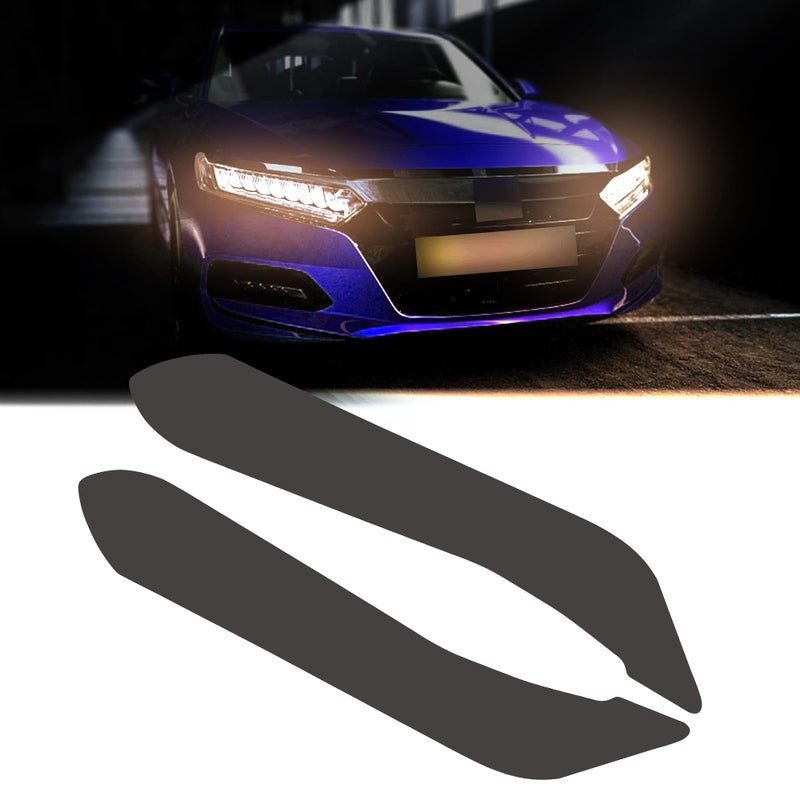 TOMALL 1 Pair Vinyl Smoke Tint Headlight Films Compatible with Honda Accord 20182022 Car Headlight Transmission Self Adhesive Stickers Exterior Vinyl Smoke Decoration Trim 20 Dark Black
