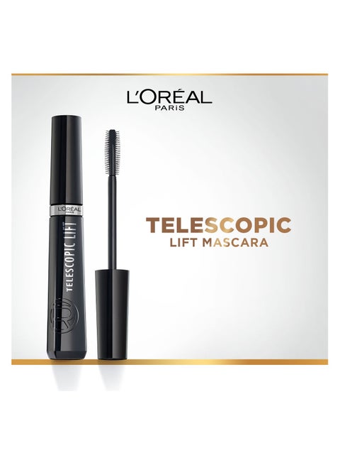 L'Oreal Paris Telescopic Lift Mascara - Length & Volume, Double Hook Brush, Lifts Lashes, Visibly Longer Lashes