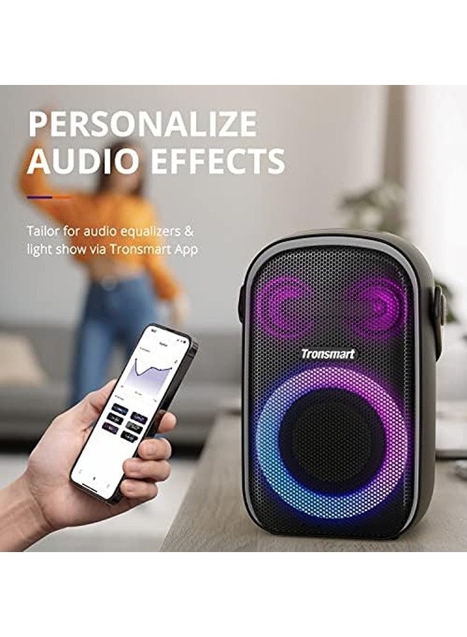 ترونسمارت سماعة كاريوكي Halo 110 مع ميكروفون | سماعة حفلات بلوتوث بقدرة 60 واط، تشغيل حتى 18 ساعة، مقاومة للماء بمعيار IPX6، عرض إضاءة LED، تقنية BassUp، اقتران ستيريو – مثالية للاستخدام الخارجي والمسابح - Image 2
