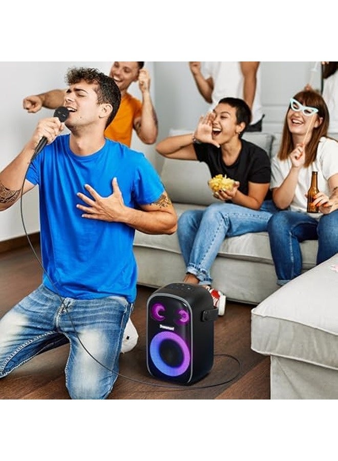 ترونسمارت سماعة كاريوكي Halo 110 مع ميكروفون | سماعة حفلات بلوتوث بقدرة 60 واط، تشغيل حتى 18 ساعة، مقاومة للماء بمعيار IPX6، عرض إضاءة LED، تقنية BassUp، اقتران ستيريو – مثالية للاستخدام الخارجي والمسابح - Image 4