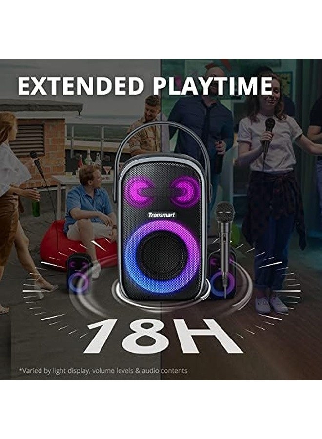 ترونسمارت سماعة كاريوكي Halo 110 مع ميكروفون | سماعة حفلات بلوتوث بقدرة 60 واط، تشغيل حتى 18 ساعة، مقاومة للماء بمعيار IPX6، عرض إضاءة LED، تقنية BassUp، اقتران ستيريو – مثالية للاستخدام الخارجي والمسابح - Image 5