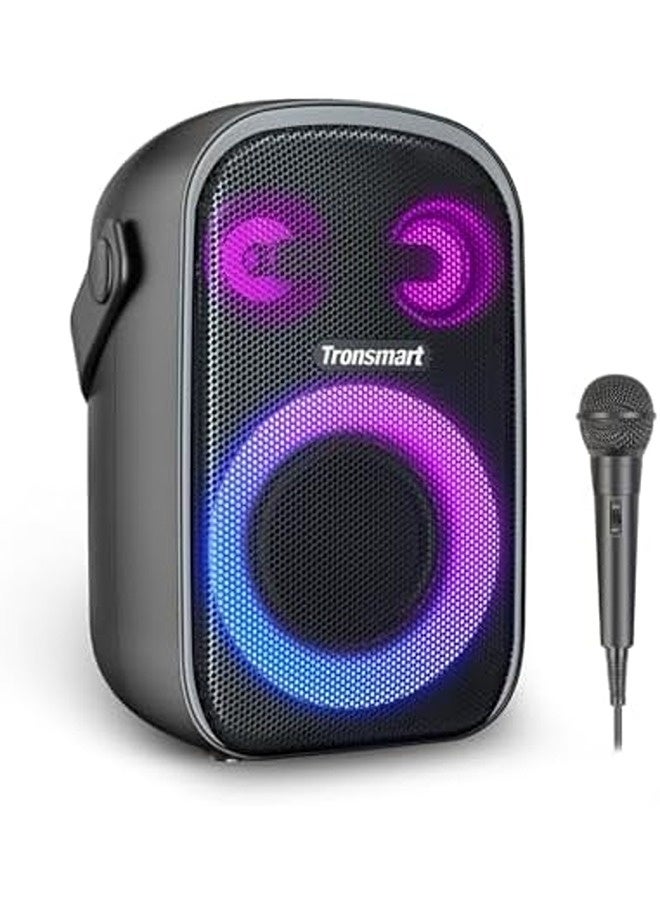 ترونسمارت سماعة كاريوكي Halo 110 مع ميكروفون | سماعة حفلات بلوتوث بقدرة 60 واط، تشغيل حتى 18 ساعة، مقاومة للماء بمعيار IPX6، عرض إضاءة LED، تقنية BassUp، اقتران ستيريو – مثالية للاستخدام الخارجي والمسابح - Image 1