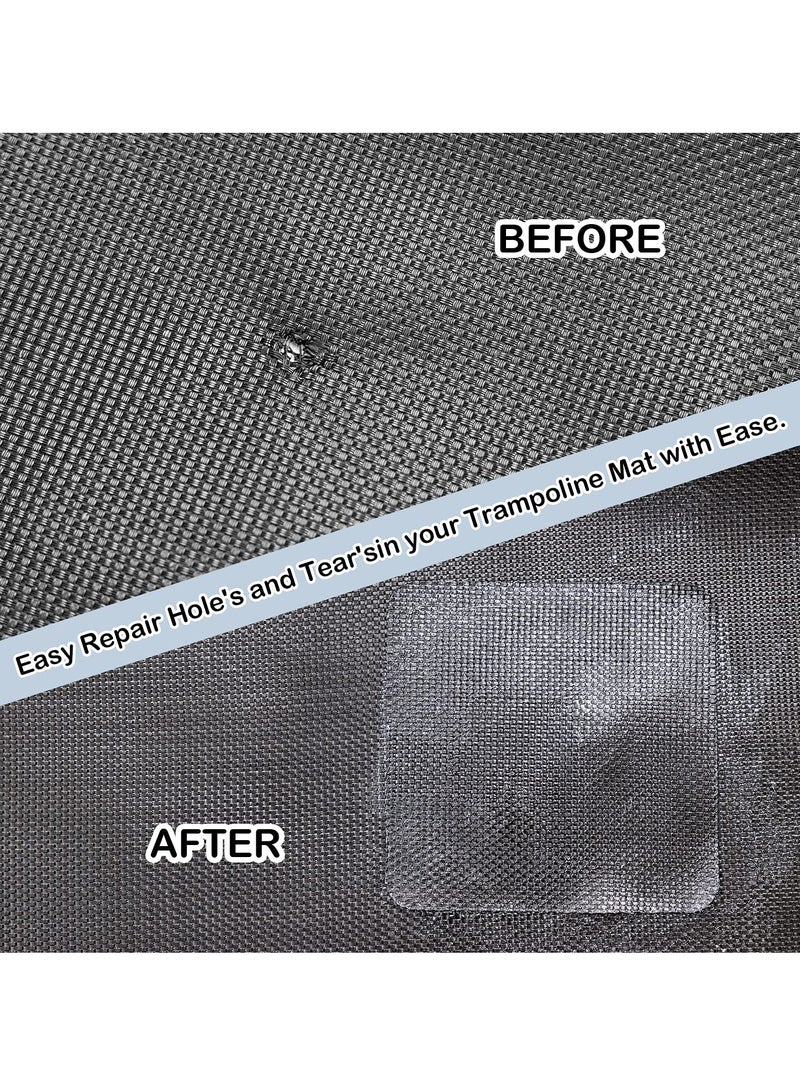 Excefore Trampoline Net Pa tch Repair Kit, 4"X 4" Square On Patches, for Repair Trampoline Mat Tear or Hole in a Trampoline Mat - Image 5