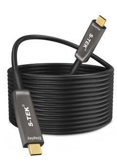 S-TEK USB-C to USB-C Cable Optical Fiber Cable (10 Gbps), USB GEN 3.2 Cable 2 x 2 AOC supports Ultra HD Video Output at 4K 60 Hz, USB-C Cable for VR, Webcam, TV, Camera, Laptop and More.