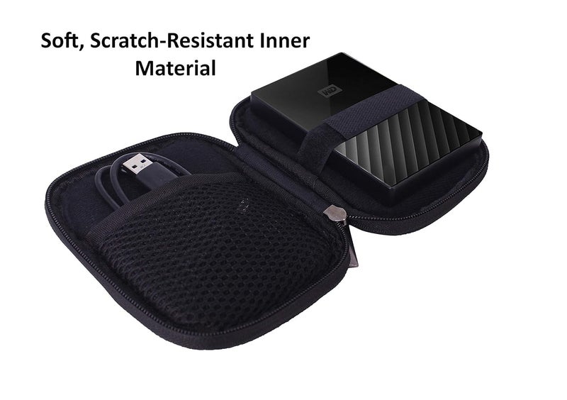 Saco External Hard Disk Pouch Cover for Seagate One Touch 4TB/5TB External HDD with Password Protection Hard Disk Case (Maximum Size fits Upto 12.5 x 9.2 cm) - Black - Image 3