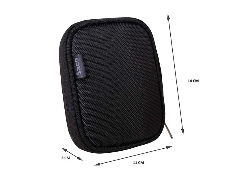 Saco External Hard Disk Pouch Cover for Seagate One Touch 4TB/5TB External HDD with Password Protection Hard Disk Case (Maximum Size fits Upto 12.5 x 9.2 cm) - Black - Image 2