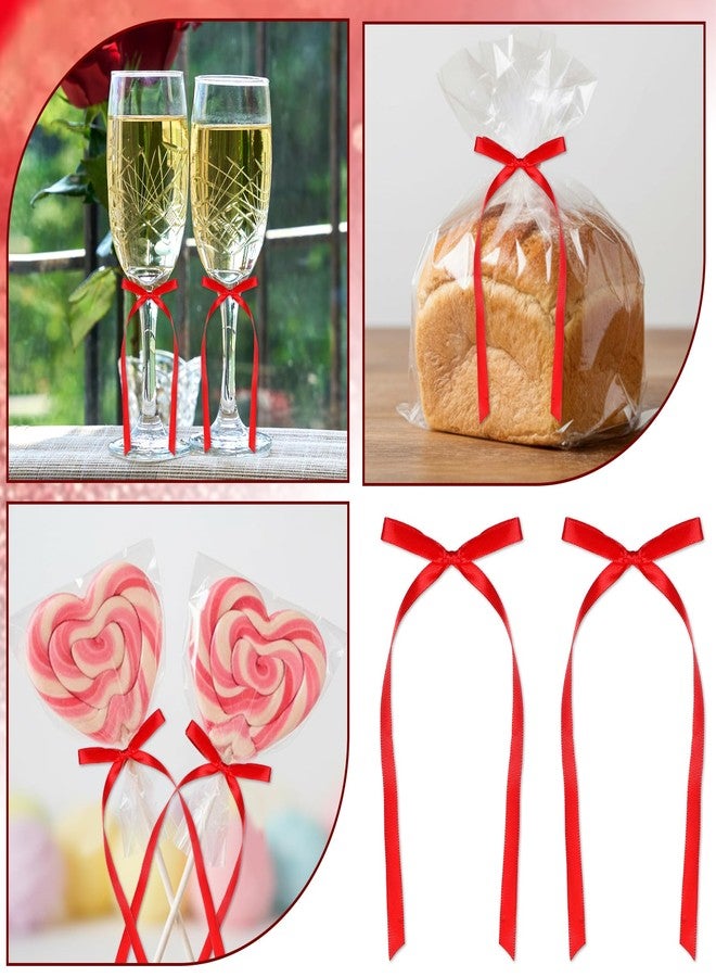 Yuomeaz 11 Pcs Red Bows for Cake Decorating, Red Bow Cake Toppers, Bowknot Decoration with Happy Birthday Cakes Topper for Wedding Anniversary Party - Image 5