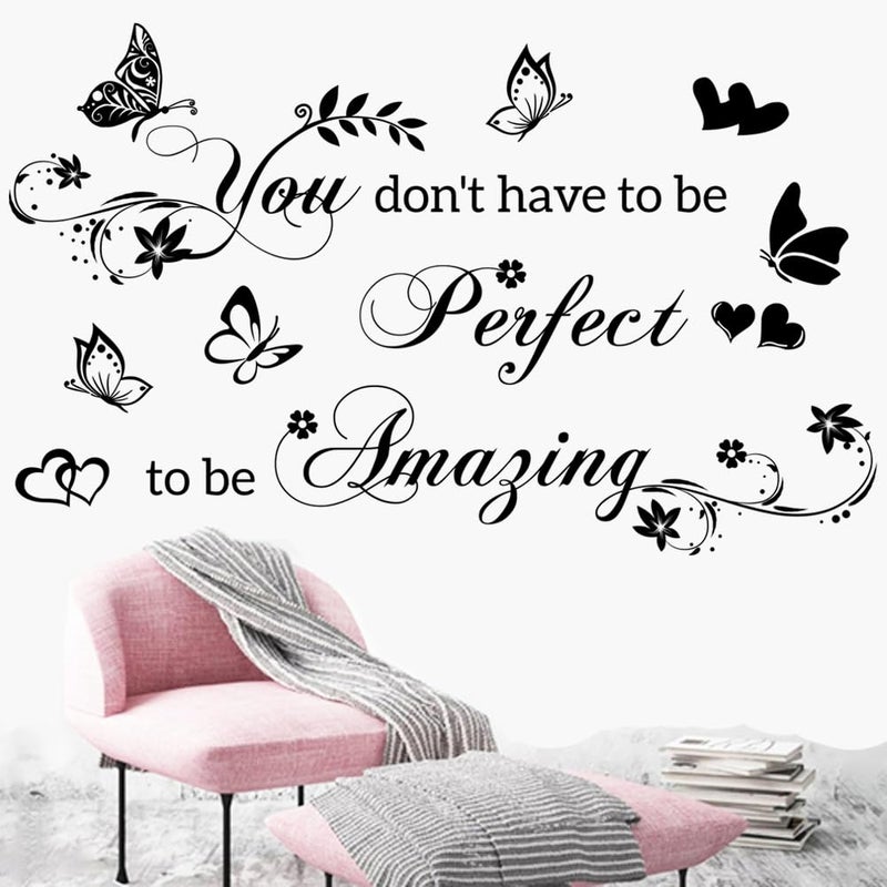 Datesno Wall Stickers for Bedroom Inspirational Quotes Wall Decals You Don't Have to Be Perfect to Be Amazing Decorations Wall Sticker for Living Room Wall Decal Hallway Wall Sticker Home Decor - Image 3