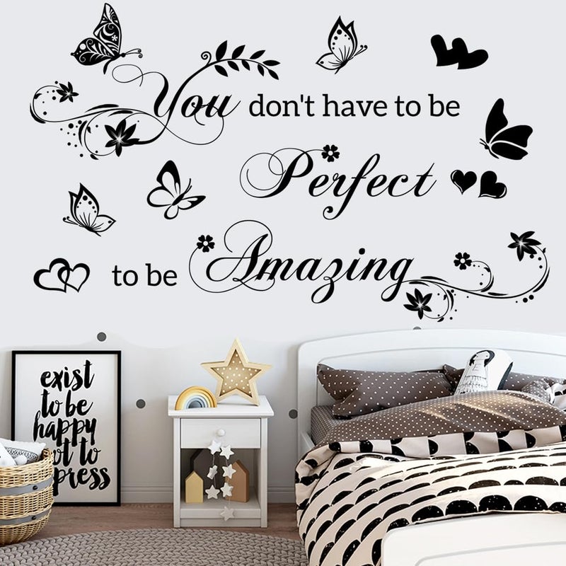 Datesno Wall Stickers for Bedroom Inspirational Quotes Wall Decals You Don't Have to Be Perfect to Be Amazing Decorations Wall Sticker for Living Room Wall Decal Hallway Wall Sticker Home Decor - Image 1