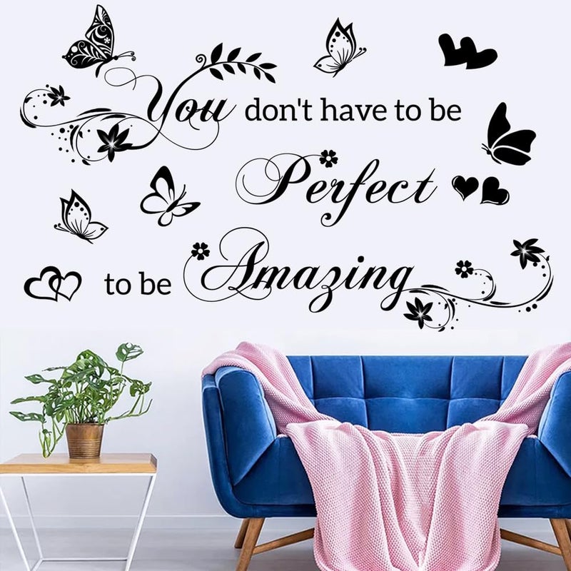 Datesno Wall Stickers for Bedroom Inspirational Quotes Wall Decals You Don't Have to Be Perfect to Be Amazing Decorations Wall Sticker for Living Room Wall Decal Hallway Wall Sticker Home Decor - Image 2