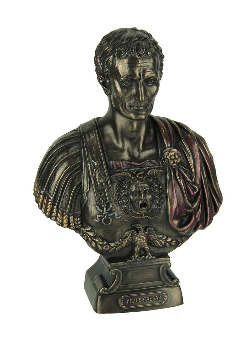 Veronese Design Resin Statues Julius Caesar Bust Figurine HandPainted Roman History Collectible Decor - Image 2
