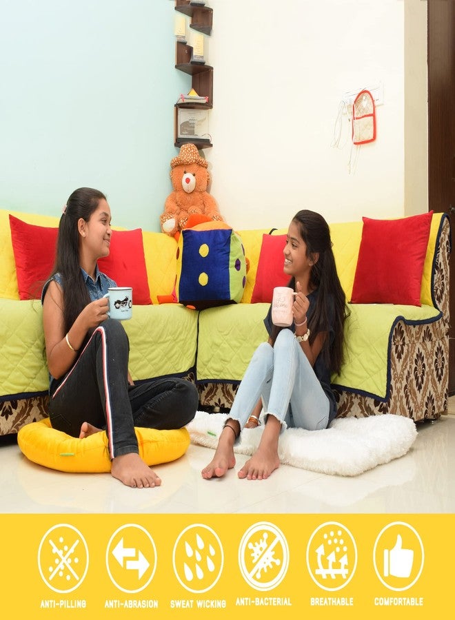 NEXTGO Floor Seat Cushions Yoga Meditation Mat Pooja aasan Soft Extra Comfortable Feather Touch Last Long Upto Washable Material Size 24 x 30 Inch 2 x 2.5 Fit Color RED - Image 5