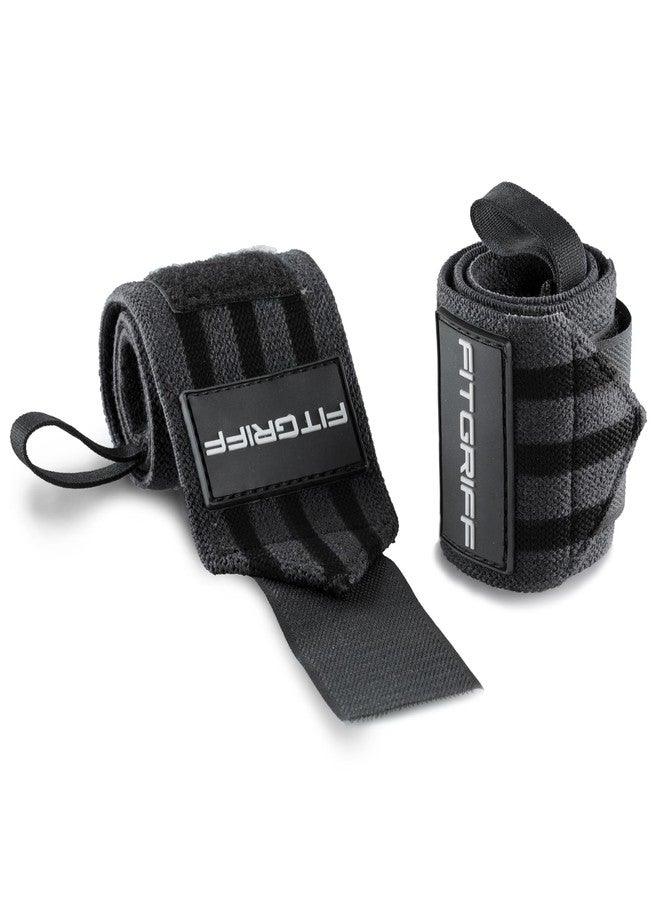 Fitgriff® Gym Wrist Wraps - Professional Wrist Wraps - Women & Men - Gym Wristbands, Bodybuilding, Crossfit, Calistenics, for Heavy Weight Lifting (Grey) - Image 4