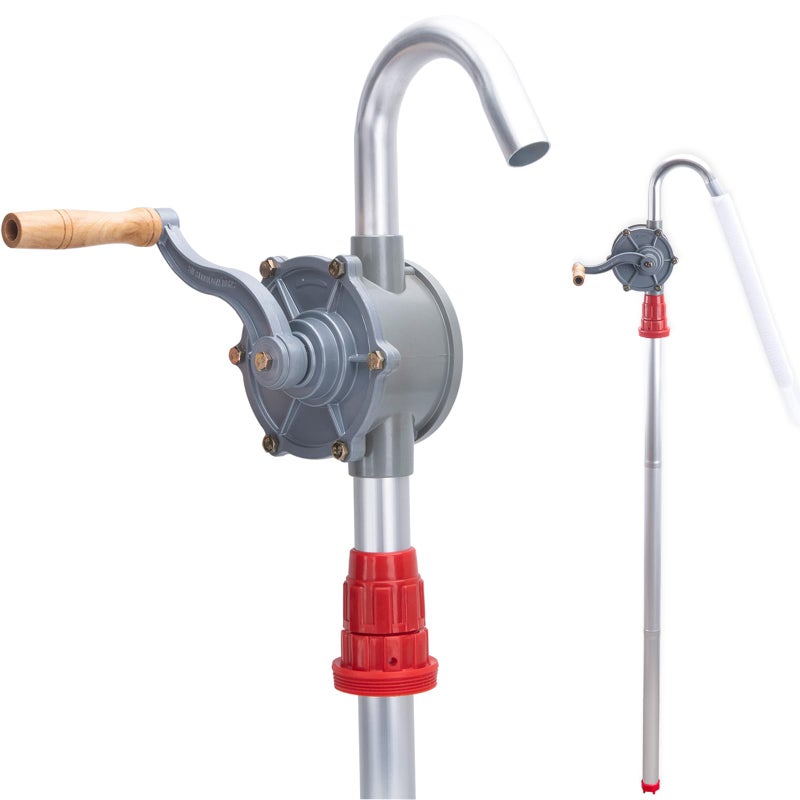 GDDGHS 55 Gallon Drum Pump Barrel Pump 55 Gallon Aluminum Drum Rotary Hand Barrel Pump Fits 5 to 55 Gallon Drums for Diesel Gasoline Kerosene Fuel Transfer - Image 2