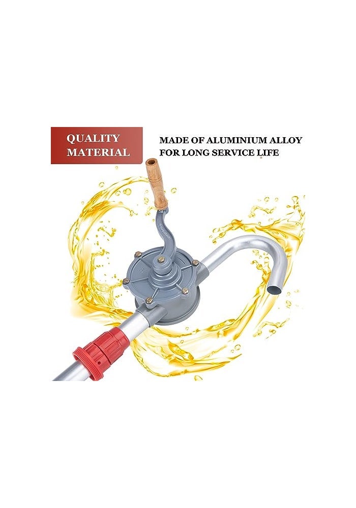 GDDGHS 55 Gallon Drum Pump Barrel Pump 55 Gallon Aluminum Drum Rotary Hand Barrel Pump Fits 5 to 55 Gallon Drums for Diesel Gasoline Kerosene Fuel Transfer - Image 3