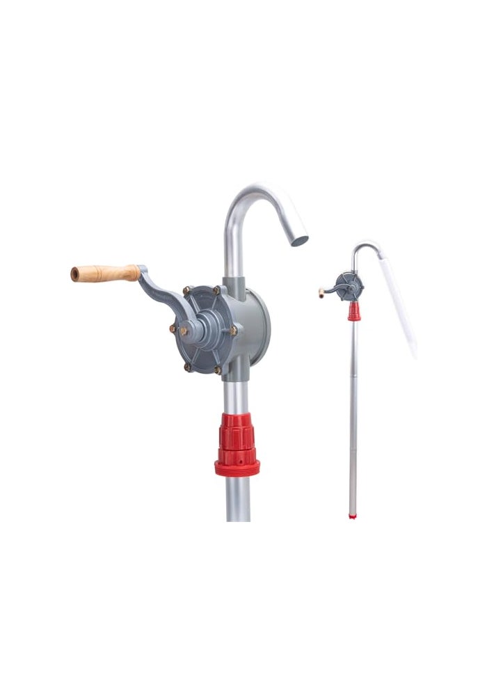 GDDGHS 55 Gallon Drum Pump Barrel Pump 55 Gallon Aluminum Drum Rotary Hand Barrel Pump Fits 5 to 55 Gallon Drums for Diesel Gasoline Kerosene Fuel Transfer - Image 1