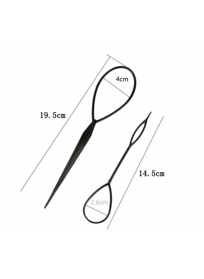 UPSTORE 10PCS(5 Large + 5 Small) Tail Hair Styling Kit Plastic Magic Hair Braider Ponytail Maker Clip Tool Simple DIY Hair Styling Accessories Hair Pull Needle Hair Pins(Color Random) - Image 2