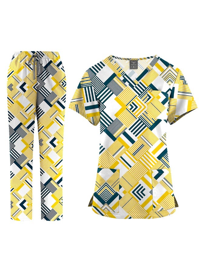 NIBEMINENT Clinical Work Clothes Women Nurse Scrubs Tops Pharmacy Working Pants Medical Doctor Surgical Nursing Uniforms - Image 1