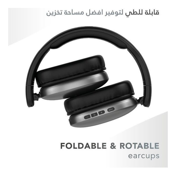 سيلولار لاين سماعات رأس لاسلكية Music Sound MAXI3 بتقنية إلغاء الضوضاء النشط، بطارية حتى 35 ساعة، بلوتوث 5.4، ميكروفون مدمج، تعمل سلكي ولاسلكي – أسود - Image 4