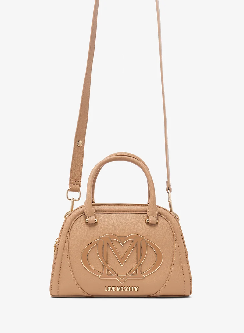 لوف موسكينو logo zip detailed satchels