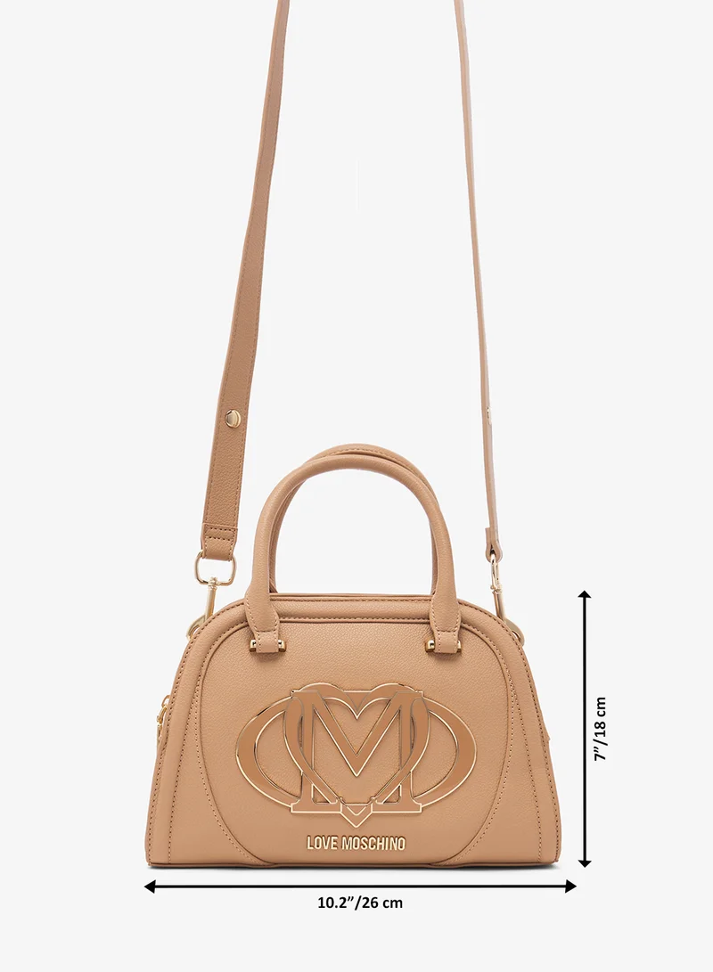 لوف موسكينو logo zip detailed satchels