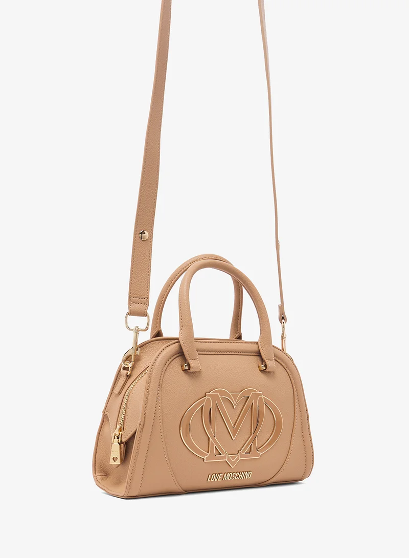 لوف موسكينو logo zip detailed satchels