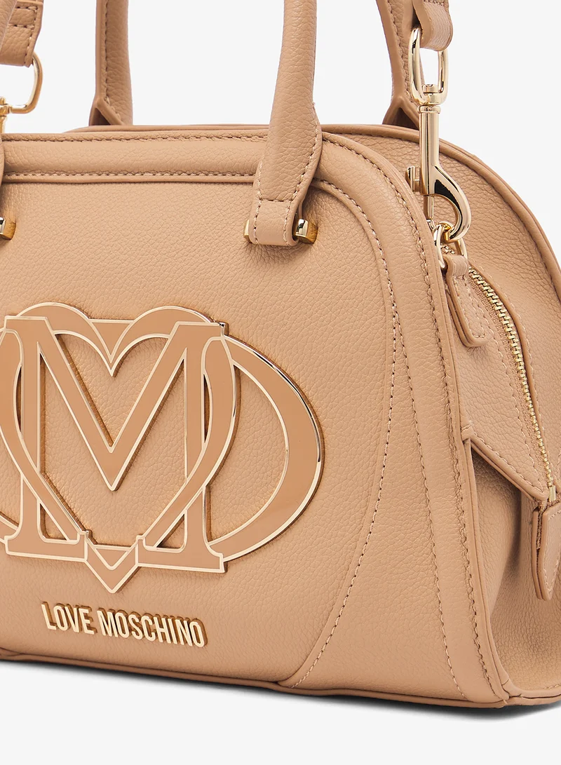 لوف موسكينو logo zip detailed satchels