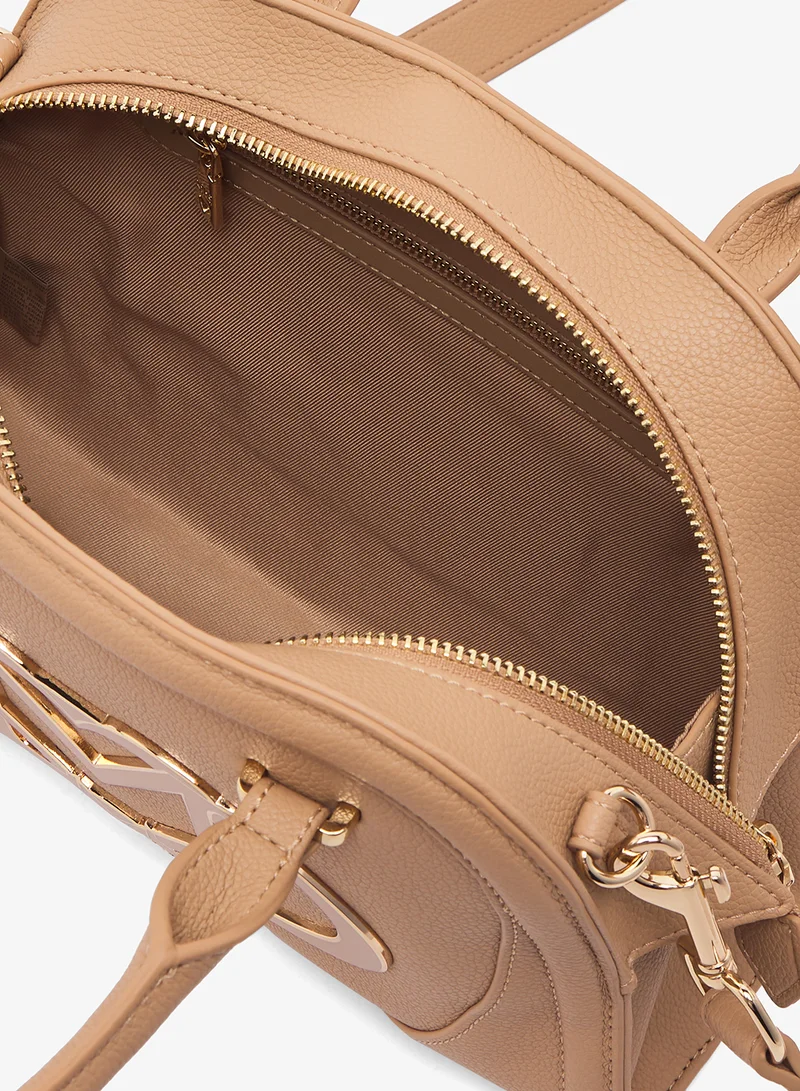 لوف موسكينو logo zip detailed satchels