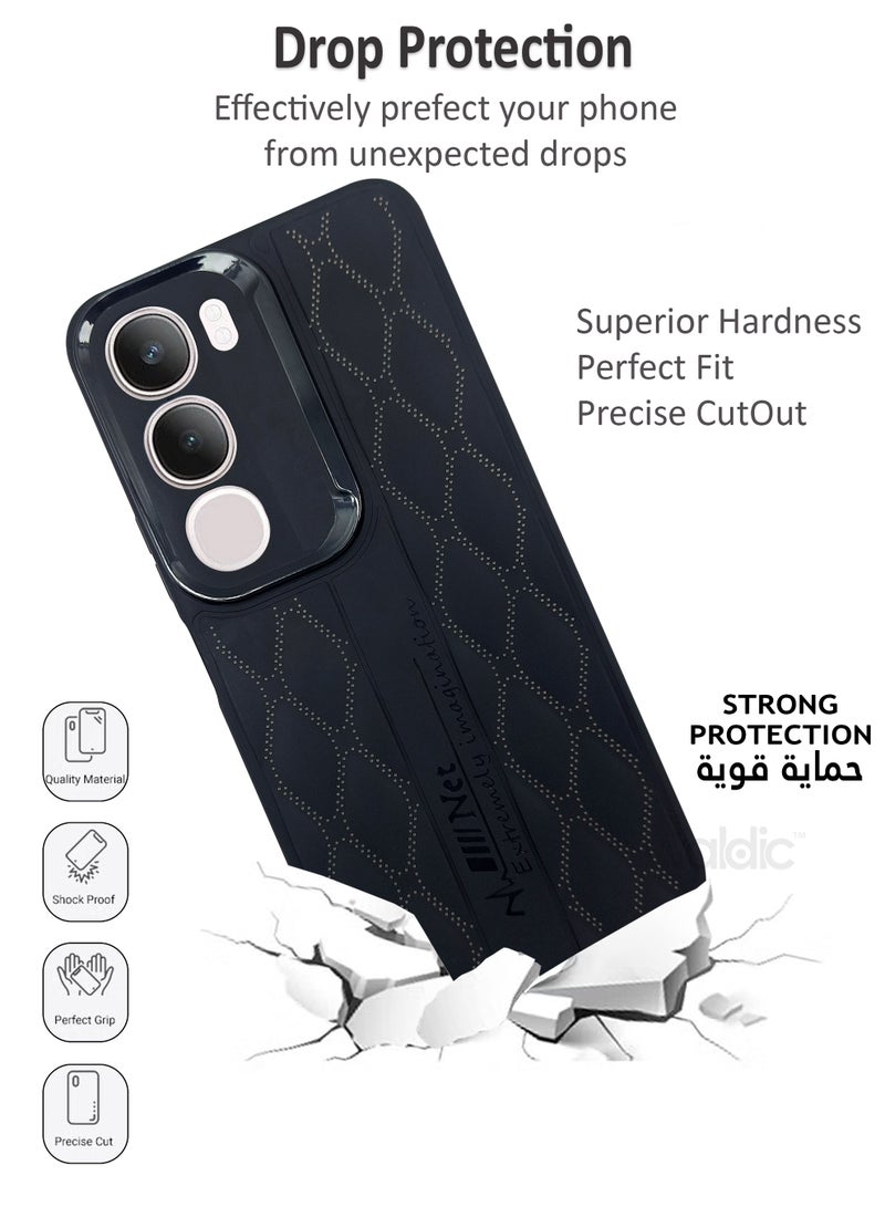 Waldic Vivo Y19s Premium Soft Hand Grip Case | Premium Silicone  Case Cover Designed for Vivo Y19s | Vivo Y19s Case Camera and Drop Protection Thin Protective Back Cover Case for Vivo Y19s - Black - Image 3