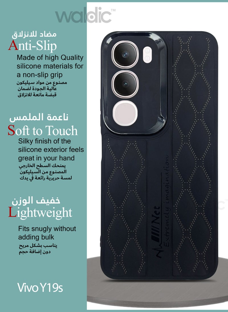 Waldic Vivo Y19s Premium Soft Hand Grip Case | Premium Silicone  Case Cover Designed for Vivo Y19s | Vivo Y19s Case Camera and Drop Protection Thin Protective Back Cover Case for Vivo Y19s - Black - Image 2