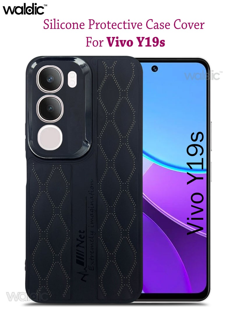 Waldic Vivo Y19s Premium Soft Hand Grip Case | Premium Silicone  Case Cover Designed for Vivo Y19s | Vivo Y19s Case Camera and Drop Protection Thin Protective Back Cover Case for Vivo Y19s - Black - Image 1