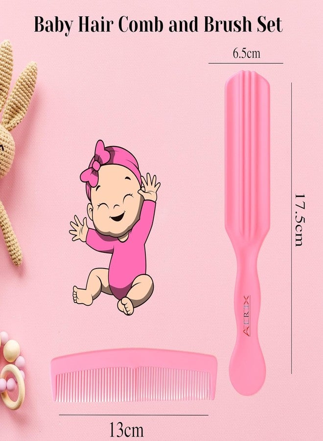 AEREX Baby Grooming Kit 5 in 1 – Newborn & Infant Care Set with Comb, Soft Brush, Baby Nail Clipper, Scissors & Storage Case – Baby Essentials for Daily Grooming (Pink) - Image 2