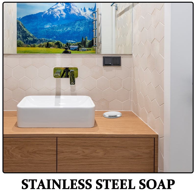 Steel Bar Soap for Hand Cleaning, Odor Absorber with Stainless Steel Durability - Image 3