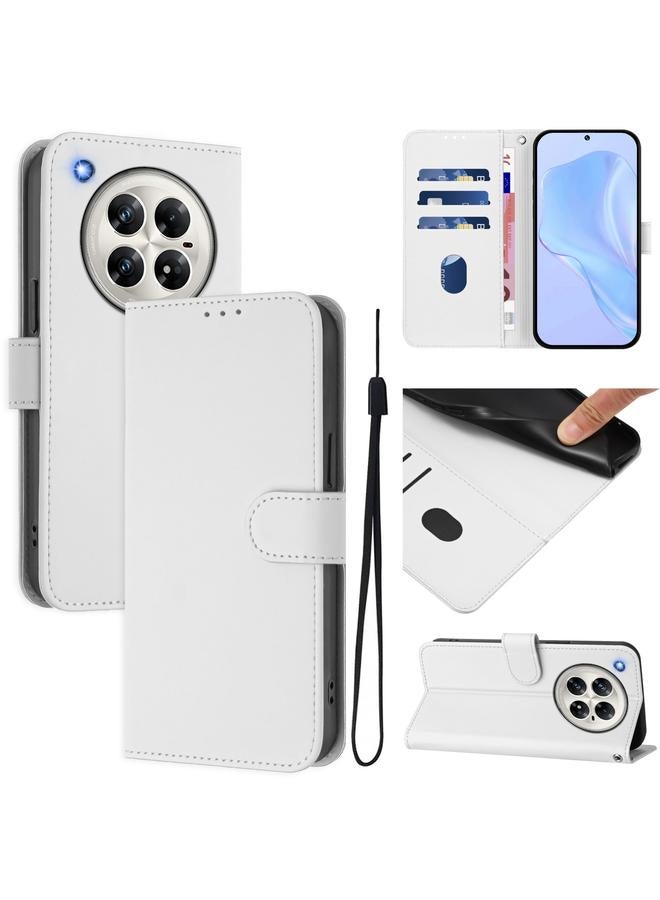 S-TOP Case For Infinix Zero 40 4G / 5G Skin Feel Solid Color Leather Phone Case with Lanyard - Image 1