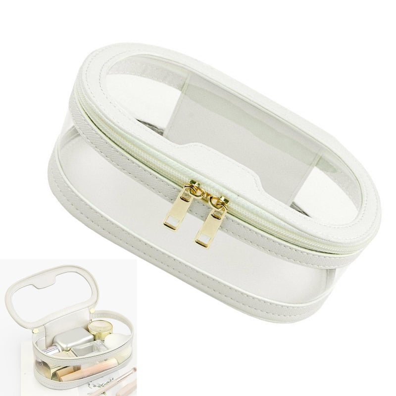 Large Capacity Clear Cosmetic Bag Toiletry Makeup Brush Holder Portable Wash Black - Image 3