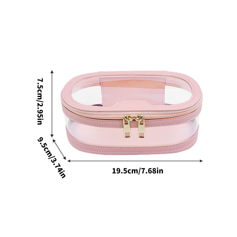 Large Capacity Clear Cosmetic Bag Toiletry Makeup Brush Holder Portable Wash Black - Image 5
