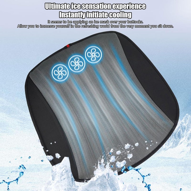 Breathable Vehicle Seat Cooling 30dB Quiet Motor USB Powered with 720° Air Circulations Quiet Design for Hot Weather Cooling Pad with USB Fan - Image 3