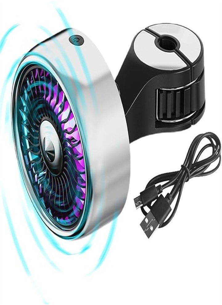 Generic - Car fan, suitable for back seat babies and pets, adjustable wind speed, with LED gradient light - Image 1